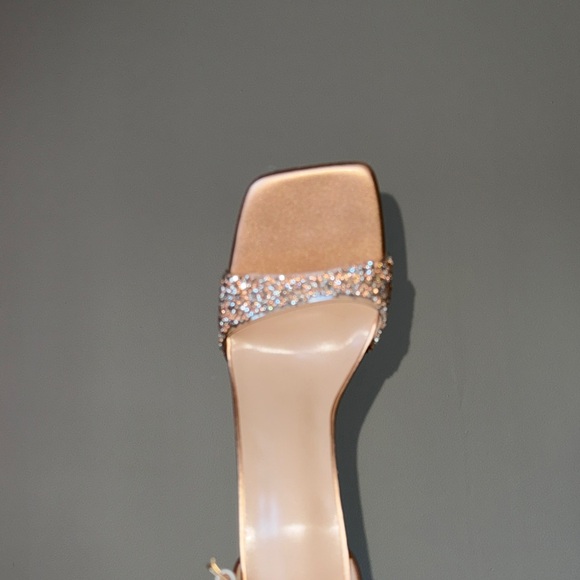 Chic Tan & Pink Strappy Heels with Glitter Accents Women’s Size 7 NEW/Never Worn - Picture 6 of 7
